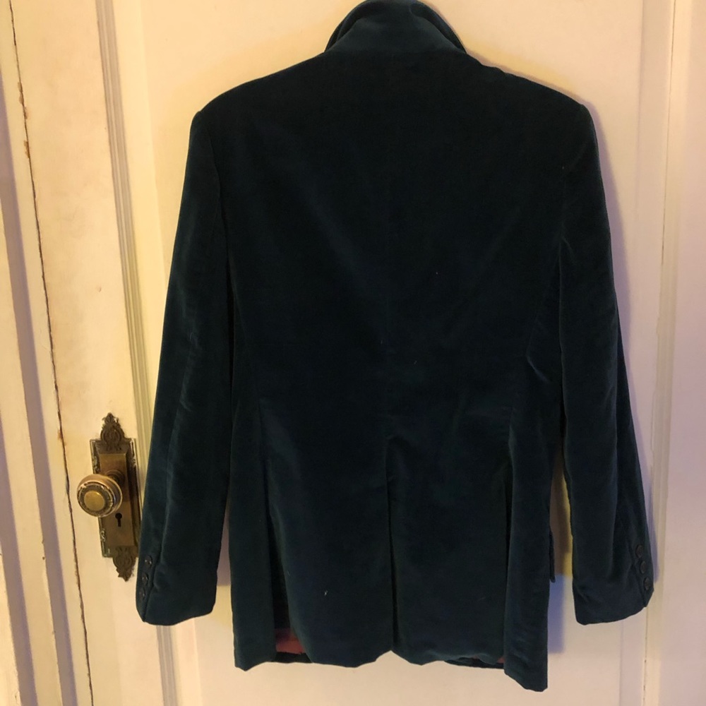 Vintage teal velvet blazer - Picture 2 of 3